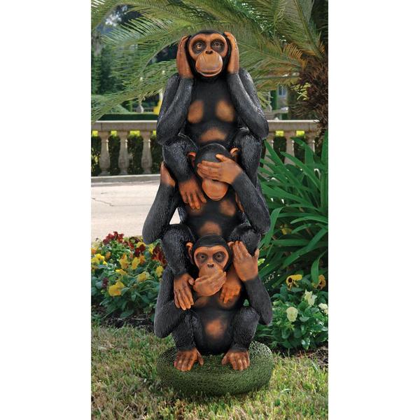 Design Toscano Hear No Evil, See No Evil, Speak No Evil Monkeys Grand-Scale Statue EU48801